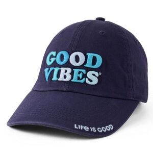 NWT Life is Good Adult Unisex Good Vibes Chill Cap (Darkest Blue)